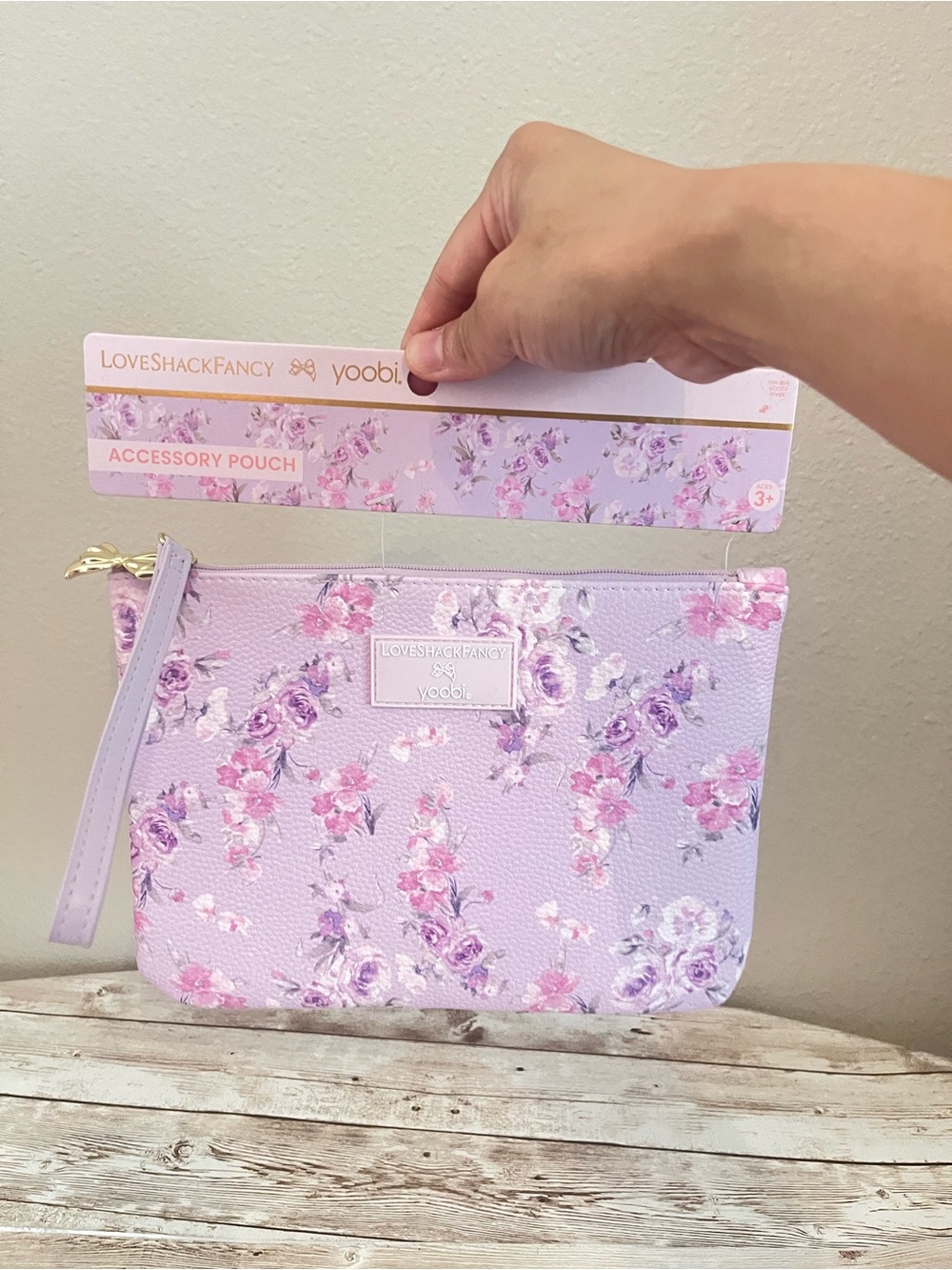 Love shack fancy x Target Yoobi Happy Thoughts Flat Zip Pencil Case Hibiscus🎀